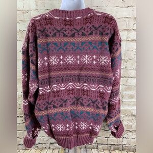 Vtg Y2K McGregor Women’s L Purple Nordic Sweater Acrylic